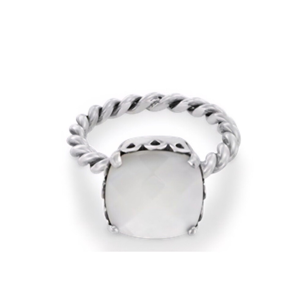 PANDORA Elegant Sincerity Twisted Sterling Silver Mother Of Pearl Size 7 Ring